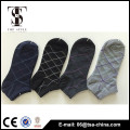 Hot sale check design man sock with mix color yarn knitted